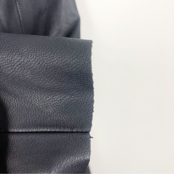 THE LIMITED | Vegan Leather Navy Blue Open Front Drape Jacket Women’s Size M - Picture 10 of 13